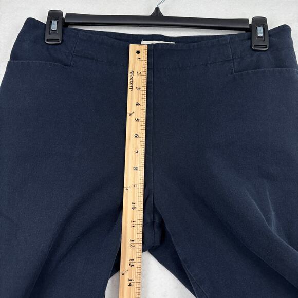 Talbots Ankle Dress Pants Size 14 Petite Navy Blue Side Zip Cotton Blend Stretch - Picture 7 of 9
